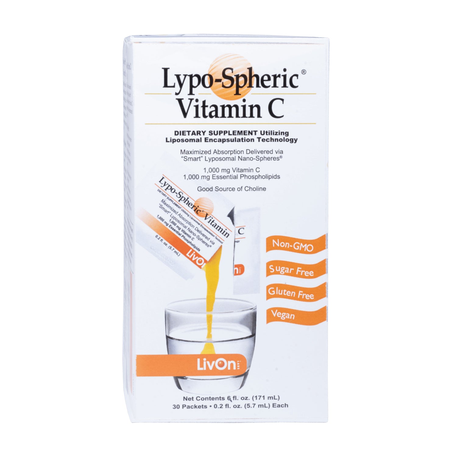 LivOn LABORATORIES LYPO-SPHERIC VITAMIN C  - 1000 mg - 30 Packets